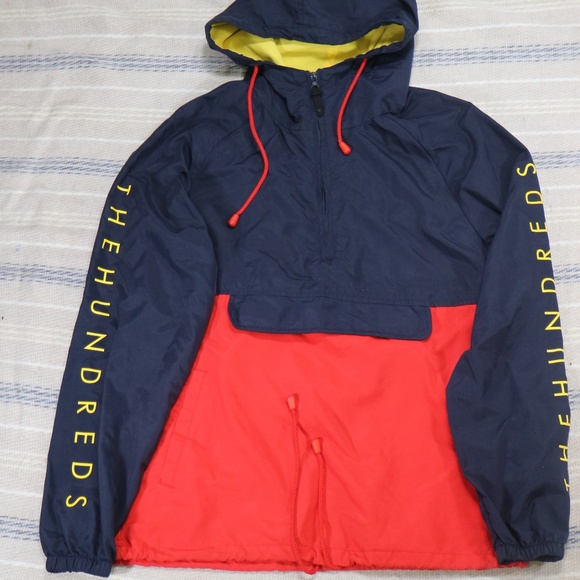 The Hundreds Other - THE HUNDREDS Red/Blue w/ Yellow Text Anorak Jacket